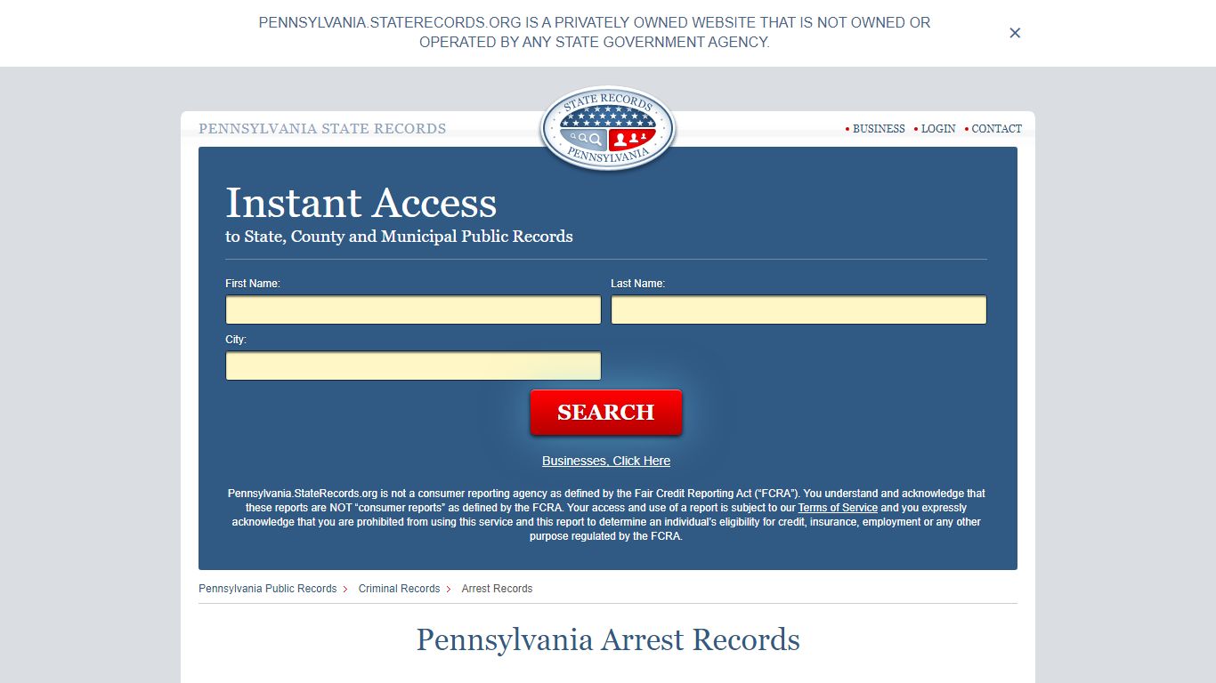 Pennsylvania Arrest Records | StateRecords.org